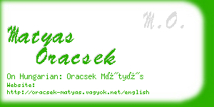 matyas oracsek business card